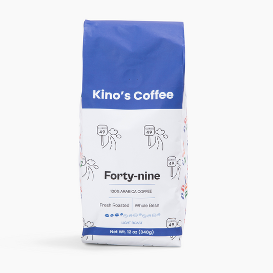 Kinos Coffee - Forty-Nine Light Roast, Mexican Chiapas Beans, Premium SHG EP Arabica Blend - 12 oz